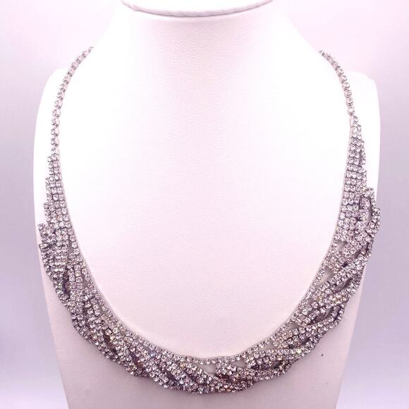 Vintage Charming Charlie Full Rhinestones Collar Necklace - Picture 4 of 7
